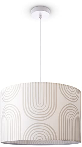 Paco Home Pendellampe Wohnzimmer Pendelleuchte Esstisch Lampenschirm Stoff Modern Abstrakt E27