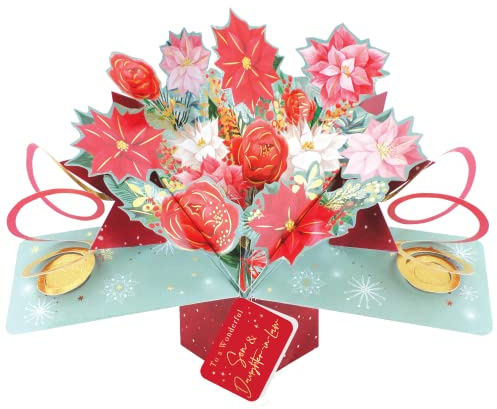 Son & Daughter-In-Law Christmas Card 3D Festive Bouquet Pop Up Christmas Card POP067X28