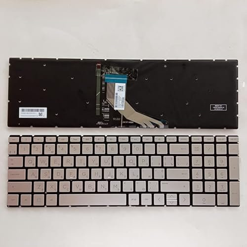 YANHAO RU Tastiera for HP Pavilion 15-da 15-Db 15-DX 15-CX 15-Dr 250 G7 255 256 G7 15-CN 15-CS 15-CR 15-CW 17-BY 17-CA TPN-C135 [Facile da installare] (Color : Silver Backlit)