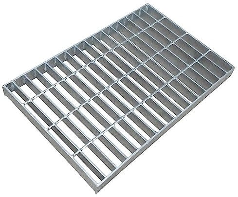 LXBAMKEA Draussen Kanaldeckel, Verzinkter Stahl Gitterabfluss, Garten Drainagesysteme, Bodenablauf-Abflussgitter, Rechteckig Garagenkanalgraben Entwässerungsgitter (Color : Silver, Size : 50x20x3CM