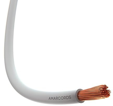 Amarcords - Cavo elettrico sezione 1x1,5mm colore BIANCO. Cordina Unipolare FS17, 100 metri