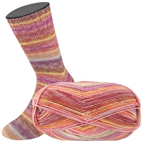 LANA GROSSA Meilenweit 100 Merino extrafine | Hochwertiges Sockengarn, waschmaschinenfest | Handstrickgarn aus 75% Schurwolle & 25% Polyamid | 100g Wolle, Stricken & Häkeln | 420m Garn FB3493