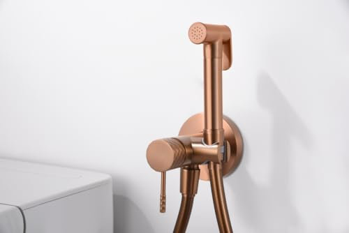 MICE - Grifería monomando empotrada para bidé hecha de latón -Ducha higiénica empotrada y monomando Grifo bidet empotrado Oro Rosa Cepillado RDG053/ORC