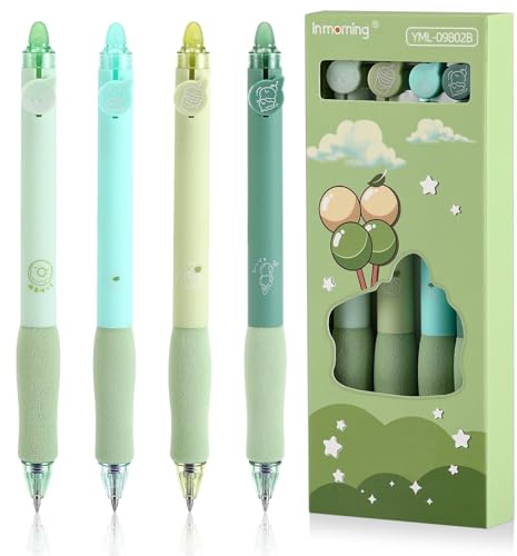 Auauraintt 4 Stück Radierbarer Kugelschreiber,Blau Radierbare Stifte,0.5mm Erasable Pen Set,Radierstifte Löschbare Gelstifte,Für Studenten Geschenk, Schul Bürobedarf