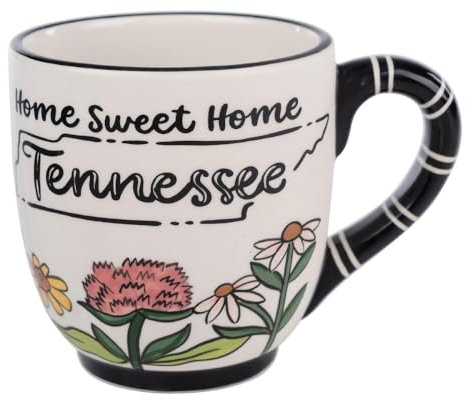 Glory Haus Tazze da tè Tennessee - Home Sweet Home Tennessee - Tazza da caffè da 473,6 ml, tazza da tè floreale unica per donne, tazze da tè decorative, ideale come regalo di compleanno per la mamma,