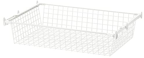 HJÄLPA Drahtkorb mit Ausziehschiene, 80x55 cm, weiß