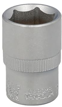 Steckschlüssel, 1/2 Zoll, Sechskant 19 mm, 6-kant, Chrom-Vanadium-Stahl, runde Kanten