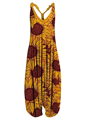 Jumpsuit Damen Festliche Kleider für Damen Hochzeit Latzhose Damen Schwarzer Jumpsuit Damen Eng Sommer Hosenanzug Outfit Damen Elegant Jumpsuit Kurz Musselin Set Damen Jumpsuit Orange 2Xl