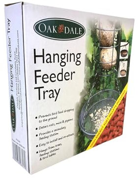Oakdale Filled Hanging Feeder Tray - Hanging Metal Bird Feeder Perfect For Garden And Outdoor Use With Premium Suet Easy Refill