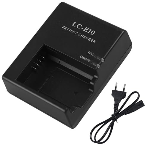 LP-E10, caricabatterie rapido LC-E10 LP-E10, compatibile con Canon-EOS 1100D, 1200D, 1500D, 3000D, X50, alimentatore per fotocamera, Canon-EOS con cavo di alimentazione UE