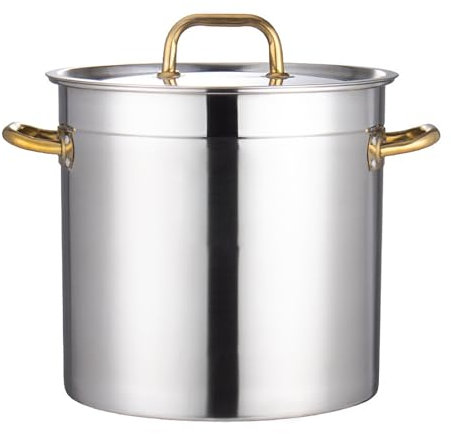 KELUNIS Stainless Steel Soup Bucket Soup Cookware With Lid for Home and Hotel Use Deep Stock Pot Metal Soup Pot Oil Storage Pot,30L