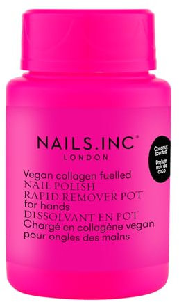 Nails Inc - Neon Pink Nail Polish Remover Powered by Vegan Collagen - Nagellackentferner - Mit veganem Kollagen - Aceton-frei, angenehmer Kokosnussduft - Vegan & Tierversuchsfrei - Perfekte Maniküre