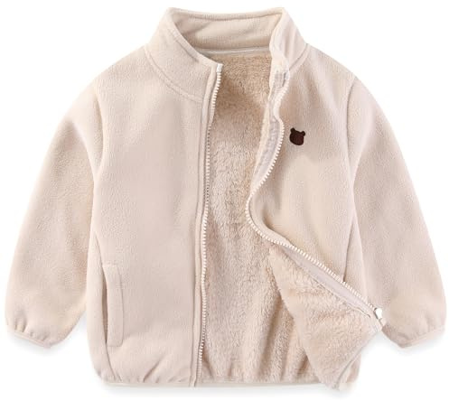 Gajaous Giacca in polarfleece per bambini,giacca calda invernale con zip completa e maniche lunghe per neonati e bambini,abbigliamento autunnale e primaverile