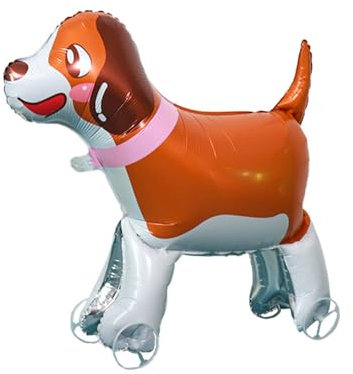 Nine San Walking Hunde Luftballons Stehend 3D Hunde Folienballon with Wheels Dog Helium Ballon Walker Hundeballon Babyshower Party Geburtstag Deko