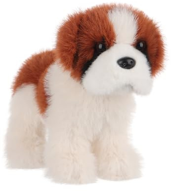 Apricot Lamb Bernhardiner Hund Plüschtiere für Kinder, weiche niedliche Kuscheltier für Baby Mädchen und Jungen, Flauschige Hund Braun 18 cm