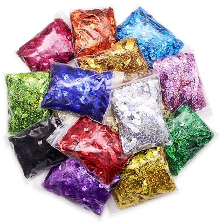 Jamsinmu 128M Geflocahten Pailletten Bänder 6mm Glitzer Paillette Trim zum Basteln für DIY Kunsthandwerk Geschenkband Bekleidungszubehör