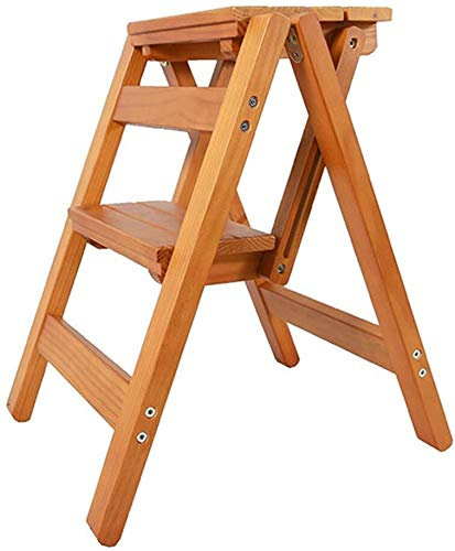 Escabeau pliant en bois 2 marches pour la maison ou le jardin Charge maximale 200 kg