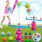 VATOS Dinosaur Sprinkler & Splash Baseball & Water Ball Toy 3 in 1, Outdoor Water Spray Toy with 360° Rotating Sprinkler Head, 3 Water Column Nozzle, Summer Backyard Garden Lawn Water Games for Kids