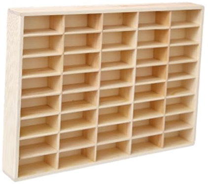 harayaa Wooden Storage Divider Box, Wall Mounted Toy Car Storage Car Display Shelf, Tabletop Box for Doll Home Model Car, 40 Grid