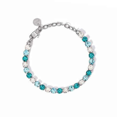 KIDULT - Damen-Armband - Tennisarmband mit weißen und blauen Kristallen - 831021