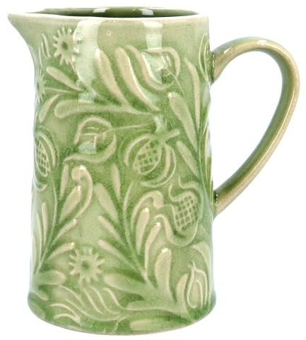 Gisela Graham Country Flowers Jug, Green, Small