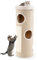 COSTWAY Tonneau Griffoir Chat à 4 Niveaux, Planche à Griffer en Sisal, 3 Condos, Coussin Amovible, Tapis en Bambou, Tour Chat Griffoir Interieur, 43 x 43 x 113 cm, Naturel
