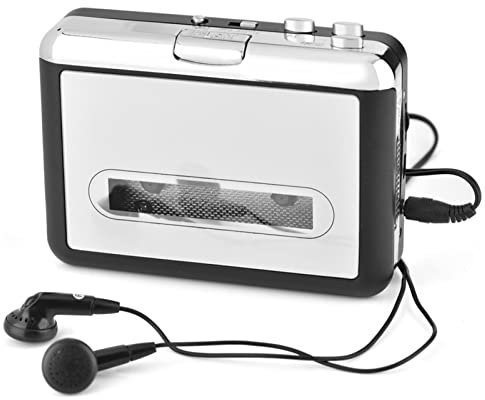 Elprico Cassette en Convertisseur Mp3 avec écouteur, Lecteur de Bande Portable, Convertir Les Anciennes Bandes de Mix et Cassettes en Mp3 pour la Lecture ou Le CD, Plug and Play for