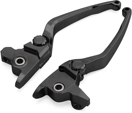 Motorcycle Levers Brake Clutch Handle Lever Adjustable Fit for Harley 2017-2020 Touring Road King Electra Glide Road Glide Street Glide 2019-2020 Trike Tri Glide Freewheeler (Long, Black)