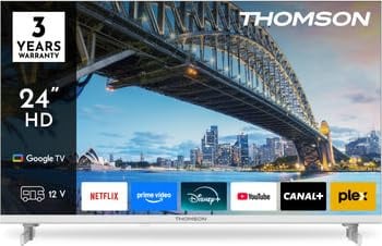 Thomson 24HG2S15CW - Smart Tv 24 Pollici HD HEVC/H.265 DVB-T2 Wifi Bianco Classe Energetica E