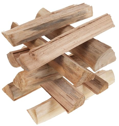10Pcs Kiln Dried Firewood Logs, Clean Split Hardwood for Camping | Grilling, Pizza Oven Cooking Logs, Indoor Chimney Use, Smokeless Burn, Flavour Enhancement, Portable Fire Pit Wood