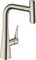 hansgrohe Metris Select M71 Grifo monomando de cocina 240, caño extraíble, 1 tipo de chorro, sBox, acabado de acero inoxidable, 73802800