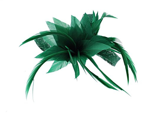Zac's Alter Ego Colourful Fascinator with Feather on Clip & Brooch Pin