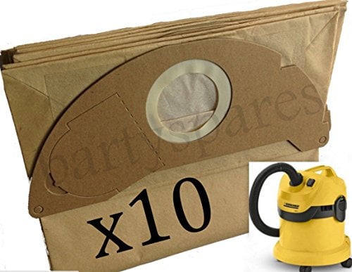 bartyspares® 10 x Strong Dust Bags for Karcher WD2.200 MV2 IPX4 WD2240 Vacuum Cleaner Hoover