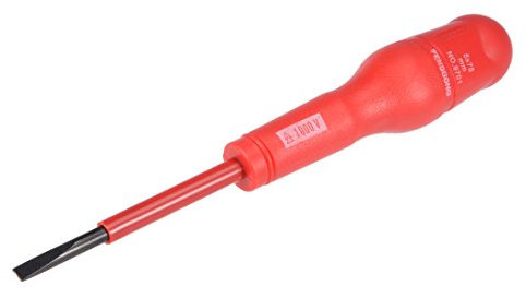 sourcing map 1000v Slotted Insulated Magnetic Electrical Screwdriver 5mm x 75mm