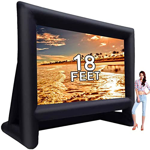 Schermo cinematografico gonfiabile | 4,3 m/4,9 m/5,8 m | Ventilatore portatile leggero e completamente attrezzato, facile da installare, grande divertimento all'aperto in piscina (4,3 m