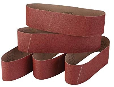 100mm x 915mm Sanding Belts, 60/80/120/240/320 Grits, Belt Sander Tool for Woodworking, Metal Polishing, 5 Pack Aluminum Oxide Sanding Belt