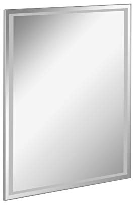FACKELMANN LED Spiegel FRAMELIGHT 60 / Wandspiegel mit umlaufender LED-Beleuchtung/Maße (B x H x T): ca. 60 x 70 x 3 cm/Lichtfarbe: Kaltweiß/Leistung: 13,2 Watt/austauschbare LED-Beleuchtung