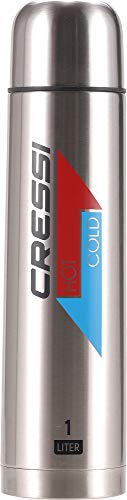Cressi Stainless Steel Thermal Flask, Borraccia Sportiva Termica in Acciaio Inox Unisex Adulto, Argento (Silver), 1 l