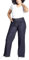 Ulla Popken Damen Weite Flared Jeans, Dark Blue Denim, 60 EU