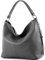 modamoda de T160 Damen Leder Schultertasche Henkeltasche Large handmade in Italy, Farbe:T160 Dunkelgrau