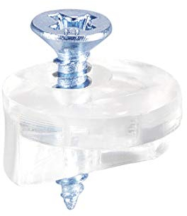 sourcing map Glass Retainer Clips Kit, 13mm Dia Cabinet Door Clips Mirrors Holder with Screws for Doors, Windows, 20Set