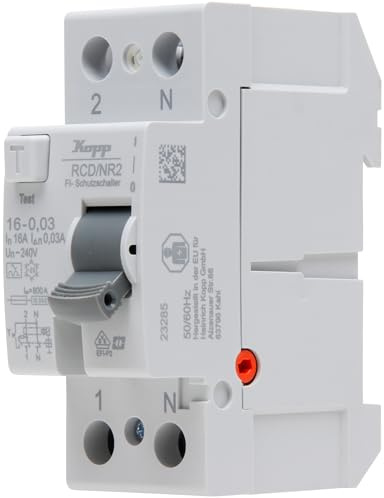 Kopp Fehlerstrom-Schutzschalter, RCD, 16 A, 30mA, 2-polig, 751628090