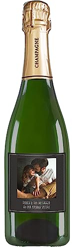 Bottiglia di Champagne personalizzato - Idea regalo esclusiva e originale per uomo, festa del Papà, nonno, nuova nascita, compleanno e Natale per Lui (0,75L, Foto e Testo)