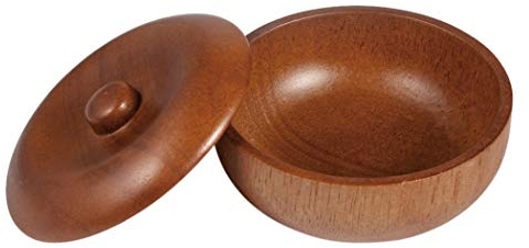 Bol à savon de rasage, Bol à savon de rasage en bois Bol à savon de rasage en mousse Bol à savon de rasage non adhérent Bol à savon de rasage avec couvercle pour hommes 9.6x4.5cm