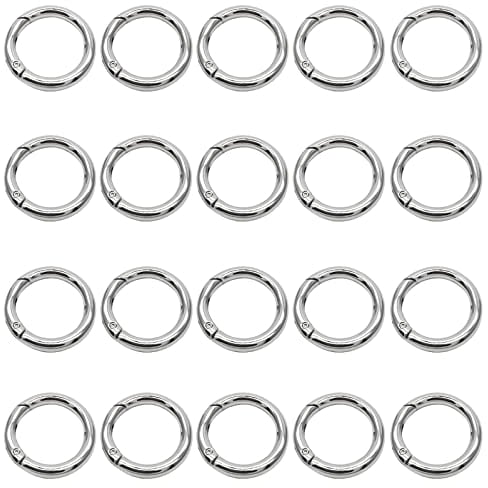 Rund Karabiner Zink-Legierung Karabinerhaken Schlüsselringe Metall Frühling O-Ring Karabiner Schnappclip für Auto Schlüssel Organisation 32mm 20 Stück