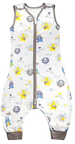 MOEMOE BABY Gigoteuse Été,Gigoteuse a Pied Tog 0,5 Gigoteuse avec Jambes,Sac de Couchage pour Enfant,Turbulette Ete 100% Coton Fille Garçons,Longueur 73cm,6-18 Mois,Monstres,S