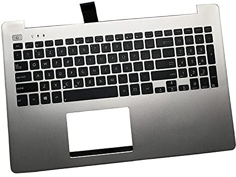 fqparts Replacement Laptop Upper Case Cover C Shell & Keyboard For ASUS K551 K551LA K551LB K551LN Silver US English Layout Small Enter Key Layout