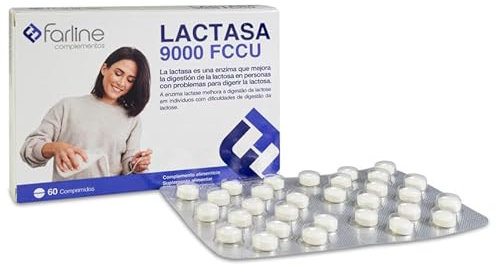 LACTASA 9000 FCCU Farline | Enzima intolerantes a la lactosa | Mejora la Digestión de Lácteos | Farmacia | 60 comprimidos