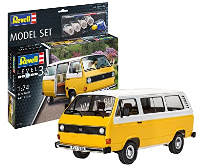 Revell Modellbausatz VW T3 Bus I Maßstab 1:25 I Originalgetreue Nachbildung I Unlackiert I Detailreicher Modellbausatz I Für Einsteiger I Hochwertige Verarbeitung
