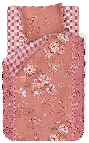 Pip Studio Bettwäsche Tokyo Bouquet Pink Rosa Blumen Blüten Zweige Pflanzen Paspel Perkal Wendeoptik, Größe:200 cm x 200 cm